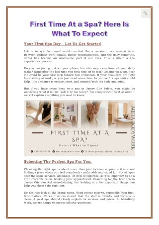 First Time At a Spa? Here Is What To Expect