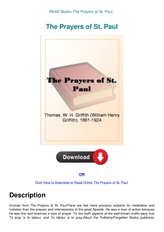 READ Books The Prayers of St. Paul