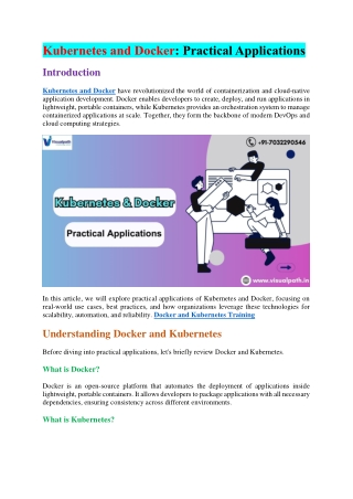 Docker Course - Kubernetes Online Training in India