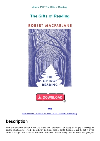 eBooks PDF The Gifts of Reading