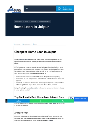 Get the Best Home Loan in Jaipur – Low Interest & Quick Approval!