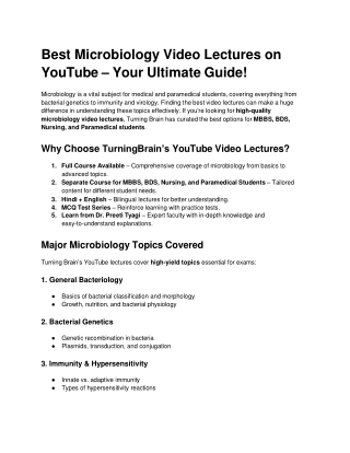 Best Microbiology Video Lectures on YouTube – Your Ultimate Guide