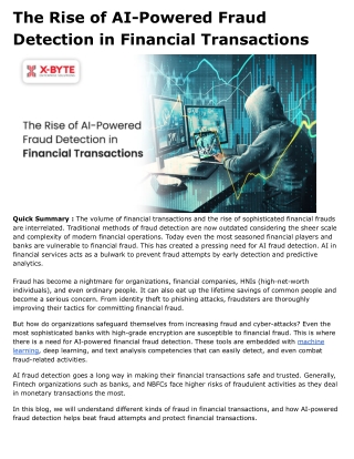 The Rise of AI-Powered Fraud Detection in Financial Transactions