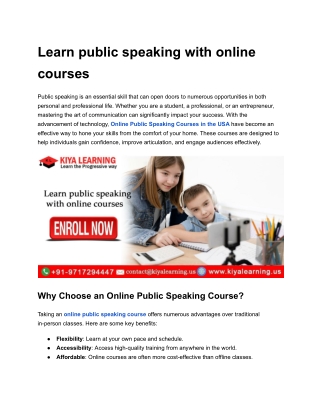 Learn public speaking with online courses