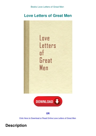 Books  Love Letters of Great Men