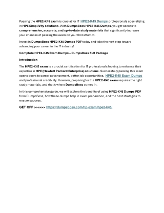 HPE2-K45 Practice Exams – DumpsBoss Makes You Exam-Ready