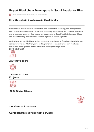 Expert Blockchain Developers in Saudi Arabia for Hire