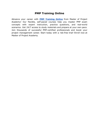PMP Training Online