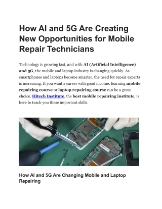 How AI and 5G Are Creating New Opportunities for Mobile Repair Technicians