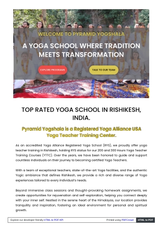 Best Yoga School in Rishikesh  Pyramid Yogshala