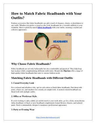 How to Match Fabric Headbands with Your Outfits