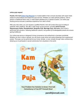 Request an Online Puja for Peace, Prosperity, and Harmony