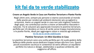 kit fai da te verde stabilizzato