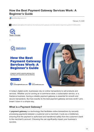 How the Best Payment Gateway Services Work A Beginners Guide