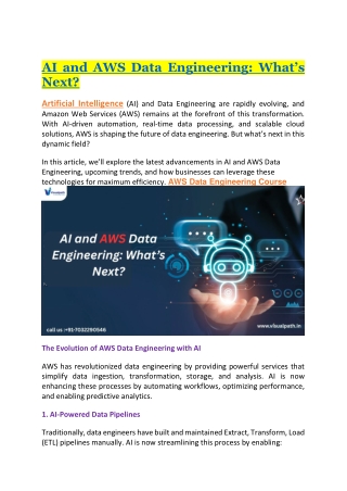 AWS Data Engineer certification  Data Engineering course in Hyderabad