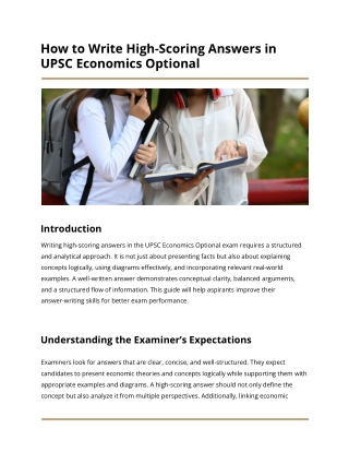 How to Write High-Scoring Answers in UPSC Economics Optional