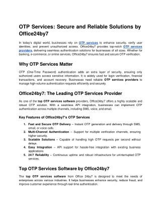 OTP Services Secure and Reliable Solutions by Office24by7.docx  Google Docs