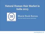 Natural Human Hair Market in India 2013