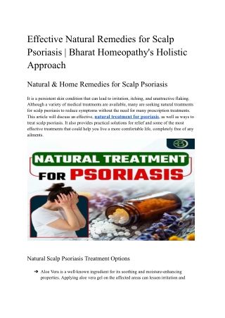 Effective Natural Remedies for Scalp Psoriasis  Bharat Homeopathy's Holistic Approach