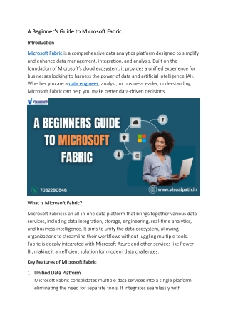 Microsoft Fabric Online Training Institute - Visualpath