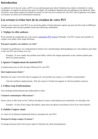 Les erreurs à éviter lors de la création de votre PLV