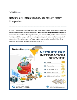 NetSuite ERP Integration Services for New Jersey Companies