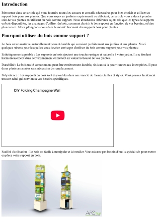 Support Bois pour Plantes : Astuces et Conseils