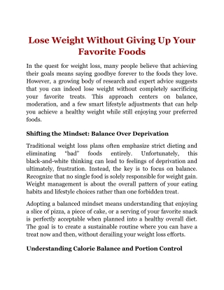 Lose Weight Without Giving Up Your Favorite Foods