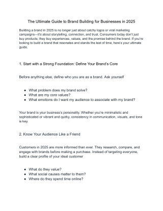 The Ultimate Guide to Brand Building for Businesses in 2025