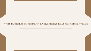 Why BusinessesModern Enterprises Rely on KYB Services