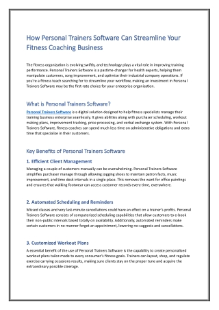 How Personal Trainers Software Can Streamline Your Fitness Coaching Business