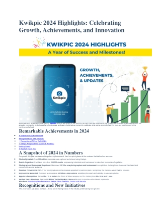Kwikpic 2024 Highlights Celebrating Growth, Achievements, and Innovation