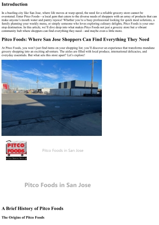 Pitco Foods: Where San Jose Shoppers Can Find Everything They Need