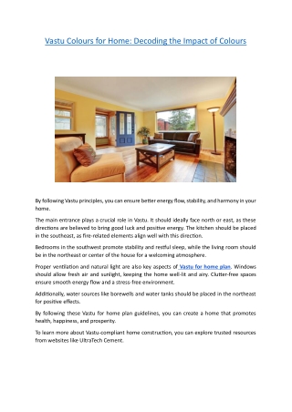 Vastu Colours for Home - Decoding the Impact of Colours
