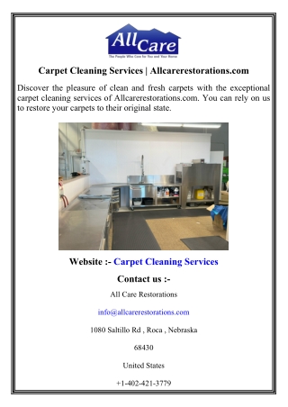 Carpet Cleaning Services   Allcarerestorations.com