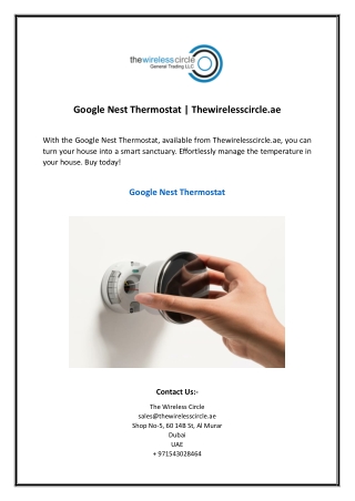 Google Nest Thermostat | Thewirelesscircle.ae