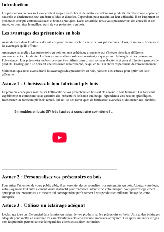 Les astuces pour maximiser l'efficacité de vos présentoirs en bois