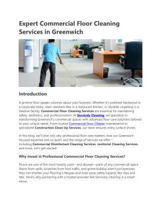 Expert Commercial Floor Cleaning Services in Greenwich