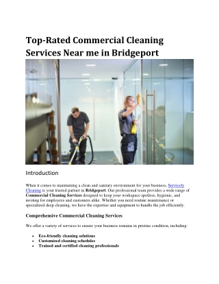 Top-Rated Commercial Cleaning Services Near me in Bridgeport