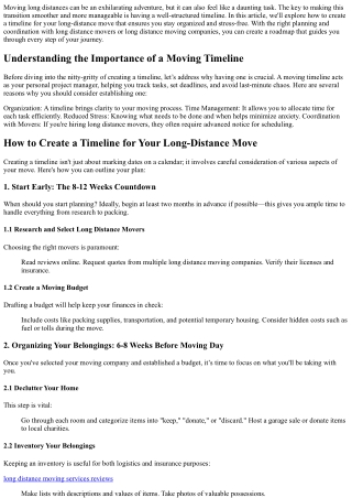“How to Create a Timeline for Your Long-Distance Move”