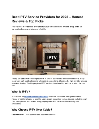 Best IPTV Service Providers for 2025 – Honest Reviews & Top Picks