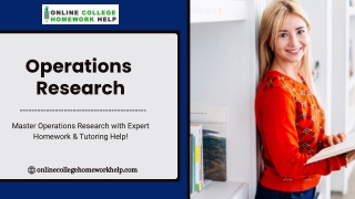 Operations Research Homework Help Guide – Master Complex Concepts