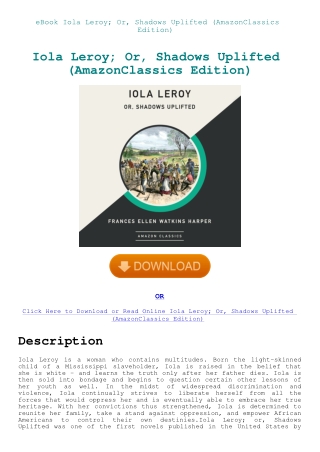 eBook Iola Leroy; Or  Shadows Uplifted (AmazonClassics Edition)