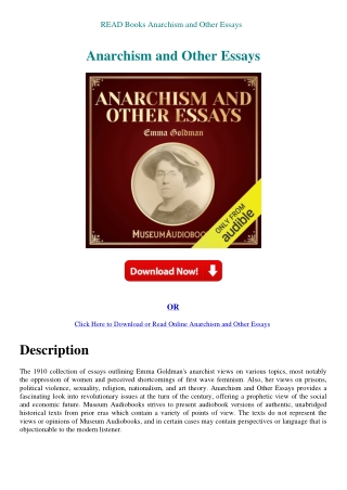 READ Books Anarchism and Other Essays