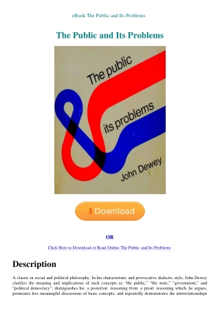 eBook The Public and Its Problems