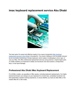 imac keyboard replacement service Abu Dhabi