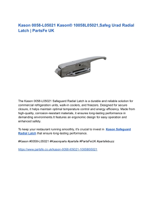 Kason 0058-L05021 Kason® 10058L05021,Safeg Urad Radial Latch _ PartsFe UK