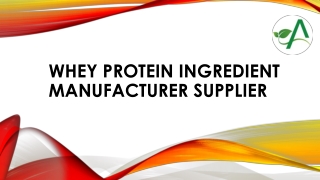 Whey Protein Ingredient Manufacturer Supplier