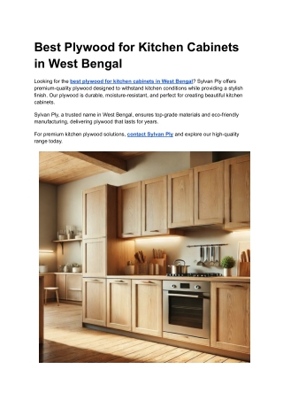 Best Plywood for Kitchen Cabinets in West Bengal