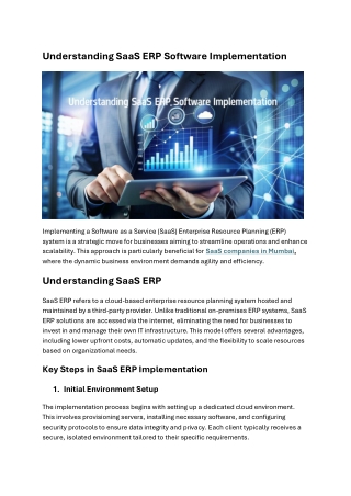 Understanding SaaS ERP Software Implementation